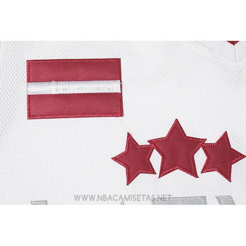 Camiseta Latvija Kristaps Porzingis NO 6 Blanco